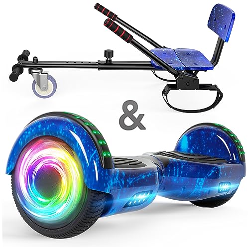 SISIGAD Hoverboard with Seat Attachment, Hoverboard Go Kart Combo, 6.5