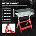 DNA Motoring Carbon Steel Welding Table 29.5in x 19.3in 400lbs Loding Capacity, Adjustable Angle & Height, Portable Work Bench with 2 Fixed Wheels, TOOLS-00461