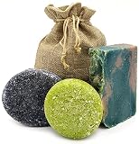 Pack Regalo Cosmética Sólida. Set 3 Pastillas: Jabon de manos + Gel + Champú Sólido. Eco friendly natural artesanal biodegradable zero waste vegano. Bolsa Yute de regalo (Alepo + Gel + Champu)