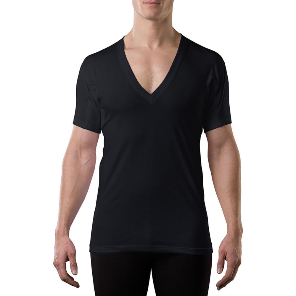 The Thompson Tee Men's Sweatproof Undershirt | Cotton Deep V Neck | Original Fit | with Sweat Pads