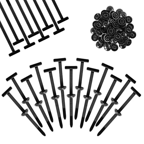 50 Hebilla Universal de Nailon para bridas de cables con Cierre Automático,Soporte de Nailon Autoblocante Resistente,Clips de Retención para Parachoques,para la reparación de automóviles