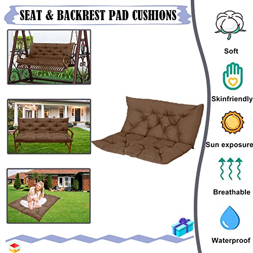 Dttra Cushions For Porch Swing, Garden Bench Seat Cushion, Waterproof Swing Replacement Cushions With Backrest And Ties, Outdoor Porch Patio Swing Non-Slip Chairs Pad (I, 40 * 60In) #TOP3