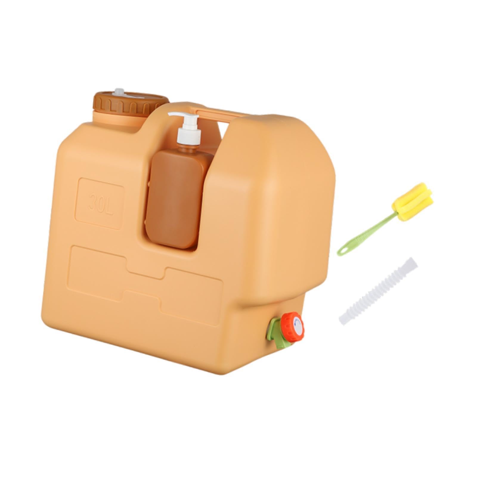 Contenedor de Agua con Grifo de Lata con Dispensador de Jabón Portátil, Almacenamiento de Alimentos de para Acampar Y Barbacoas.