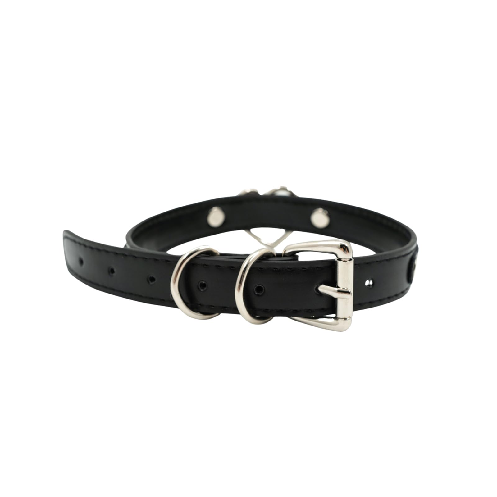 Schwarzes Herz O-Ring Brief Choker Halskette für Frauen, Punk Handmade PU Leder Leine Kragen einstellbar Gothic Jewerly