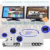 4K AHD 1080P Vehicle Reversing Camera DVR Monitor Kit,4 x Front Side Rear View Parking Backup Wired Camera System+10.1 inch 4-Split Touch Screen MP5 Motorhome Bus Truck Trailer - Image 5