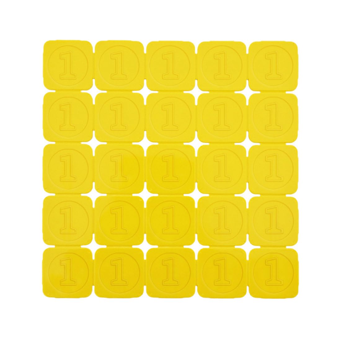 CombiCraft 1000 jetons événementiels séparables jaune plastique relief chiffre 1