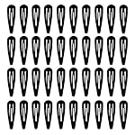 40 Pack Black 2 Inch Barrettes Women Metal Snap Hair Clips Accessories