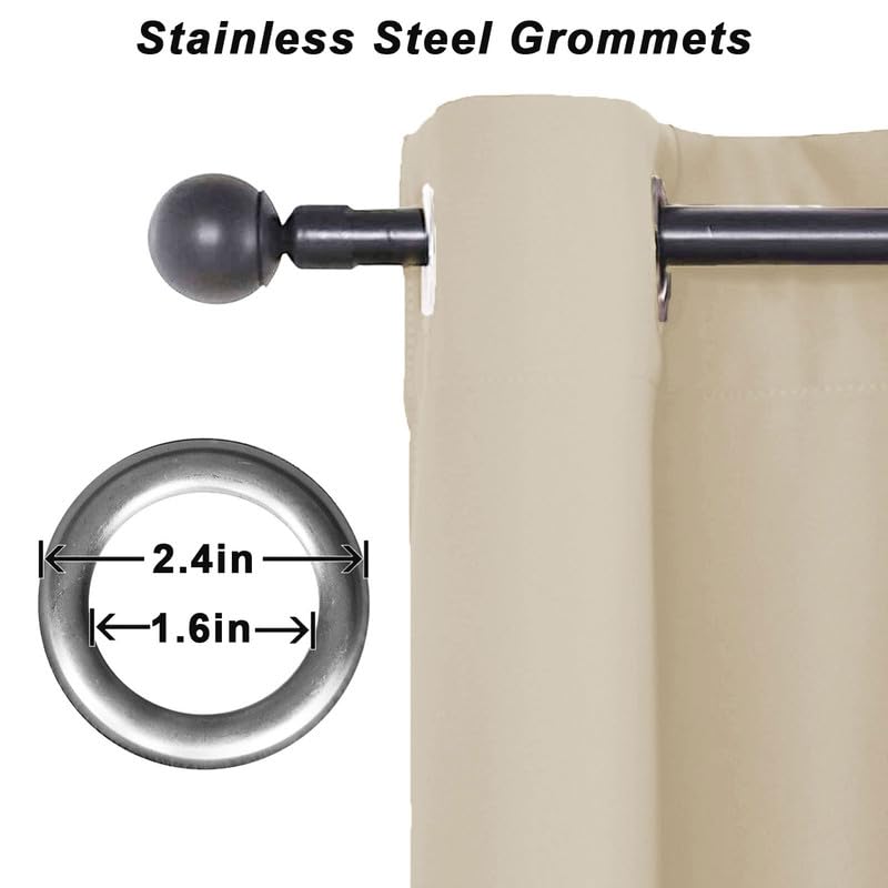 Tenda per esterni, resistente alle intemperie, con occhielli, impermeabile, per gazebo, balcone, dimensioni personalizzate, 1 pezzo, colore beige, larghezza 213 x 275 cm