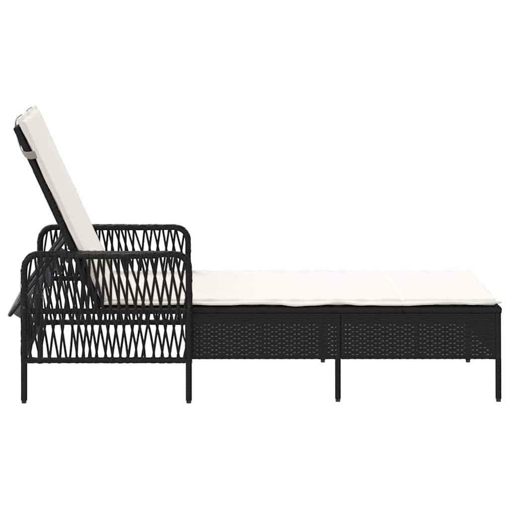 Tumbona de jardín (55 x 200 x 92 cm, polirotino, chaise longue de jardín, respaldo ajustable, baño de sol, muebles para playa, terraza, balcón