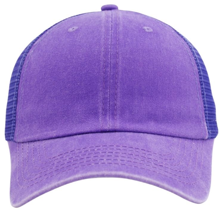 Image of Vintage Washed Snapback Baseball Hat for Men Women, Unstructured Cotton Crown /Soft Mesh /Flexible Visor /Foldbale for Pocket
