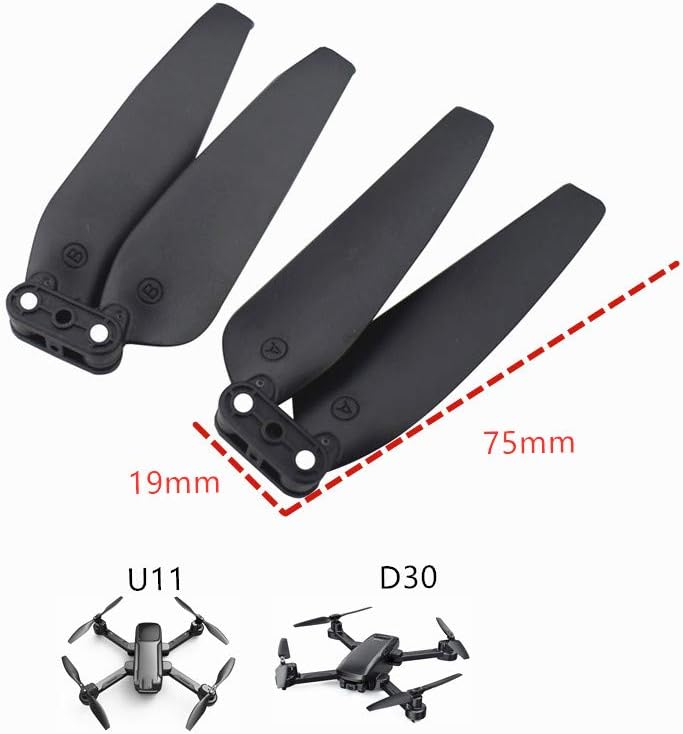 Fytoo 12PCS Propeller for U11 D30 U62 Folding Quadcopter Remote Control Aerial Photography Drone Forward and Reverse Propeller Spare Parts