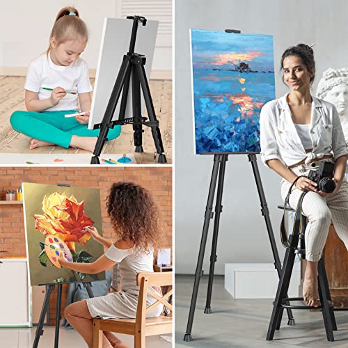 Image of Art Painting Display Easel Stands - Portable Adjustable Floor Artist Easels