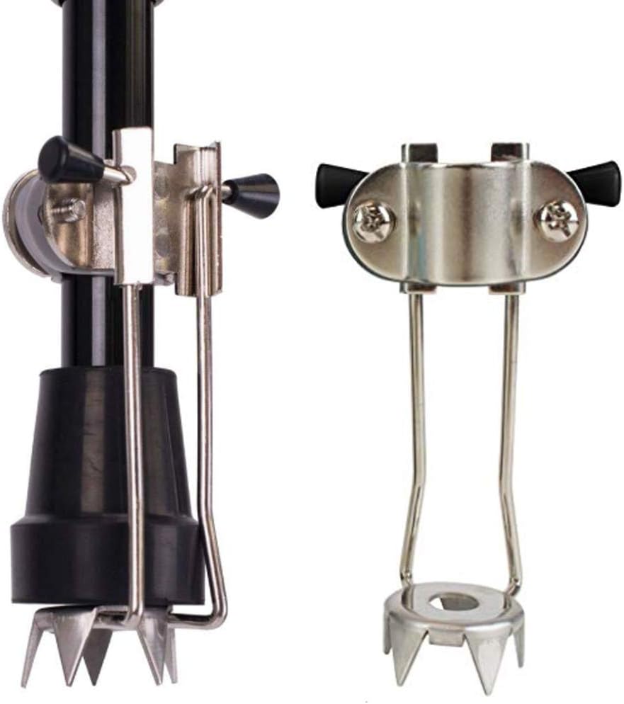 Cane Ice Grip, Heavy Duty Metal Retractable 5Prong Attachment, Cane