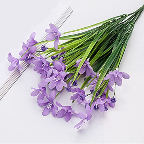 Fake Flower Hanging Pot Decoration For Outdoor Uv Resistant Plants In Bulk Garden Courtyard Farmhouse Porch Home (Purple) #TOP1