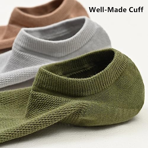 Yizelli 3 Pairs Men's Short Summer Socks Solid Color Casual Cotton Breathable Ankle Socks 7