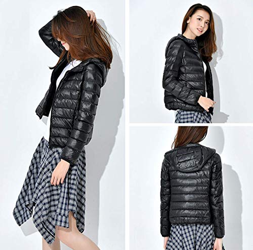 Womens Hooded Down Jacket Lightweight Duck Down Puffer Jacket Packable2