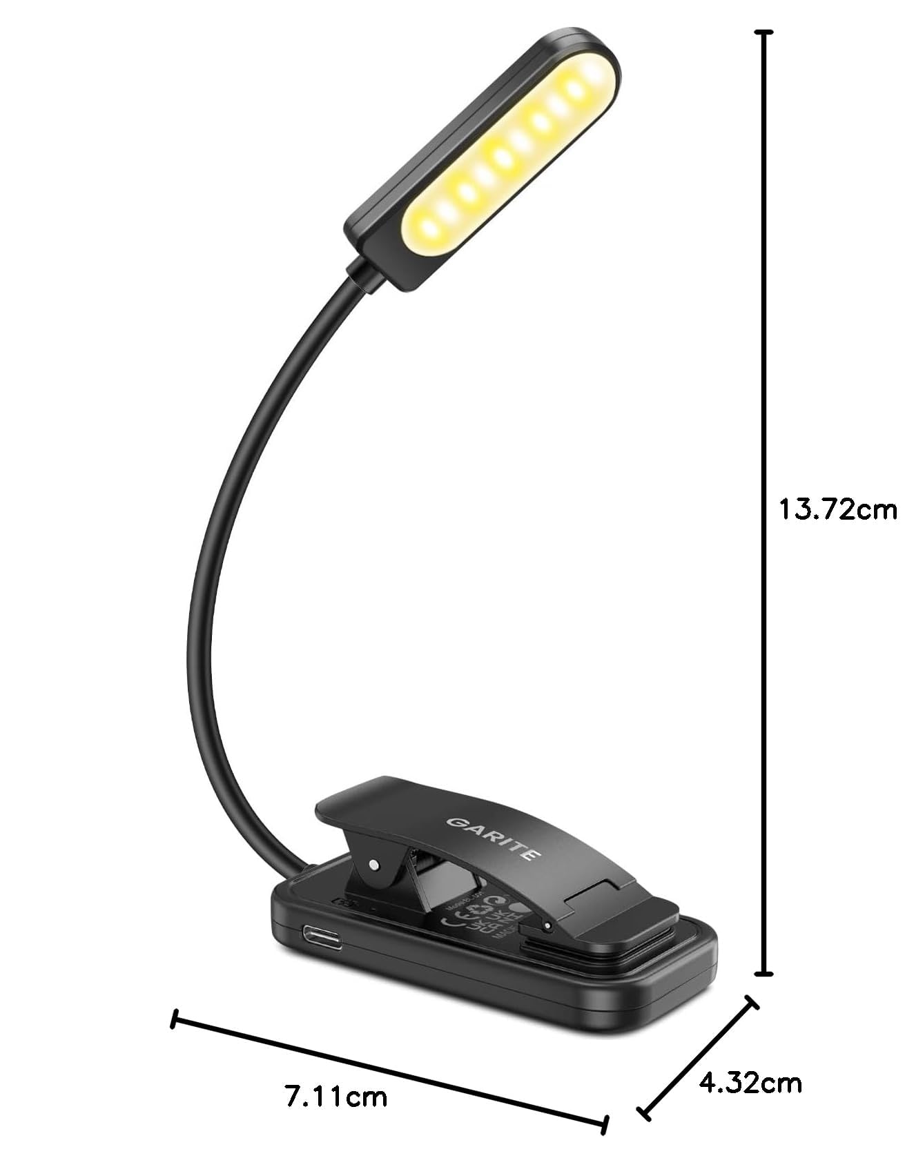 Luz Lectura de Libros en la Cama, 10 LED Luz de Lectura USB Recargable con 3 Colores y Atenuación Continua , 360° Flexible &Protección para Los Ojos Lampara Lectura de Larga Duración para Cama/Libro