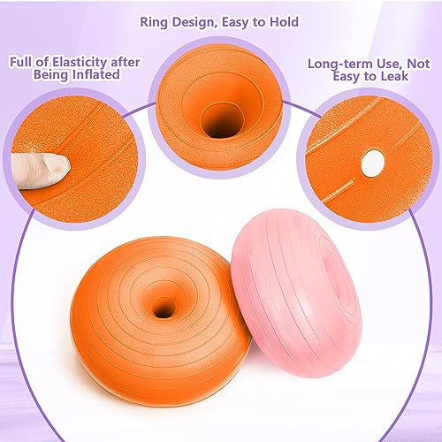 Image of Lewtemi 4 Pcs Flexible Seating for Classroom Elementary 20 Inch Yoga Ball Chair Inflatable Donut Ball Chair with Inflator for Kids Student Sensory Balance Office Exercise(Vivid Color)