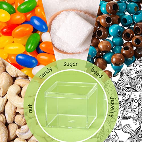 Image of Juexica 12 Pcs Clear Acrylic Boxes with Lid,Square,2.17 x 2.17 x 1.77 | Clear Plastic Boxes with Lids for Organizing and Displaying Jewelry, Candy, Crystals, Crafts, Party Favors and Collectibles