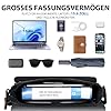 Leathario Umhängetasche Herren 15,6 Zoll, Messenger Bag aus Echtleder und Canvas, Arbeitstasche Studententasche Laptoptasche Zoll Schultertasche Kuriertasche Collegetasche Uni Studenten,Arbeit Schwarz #4