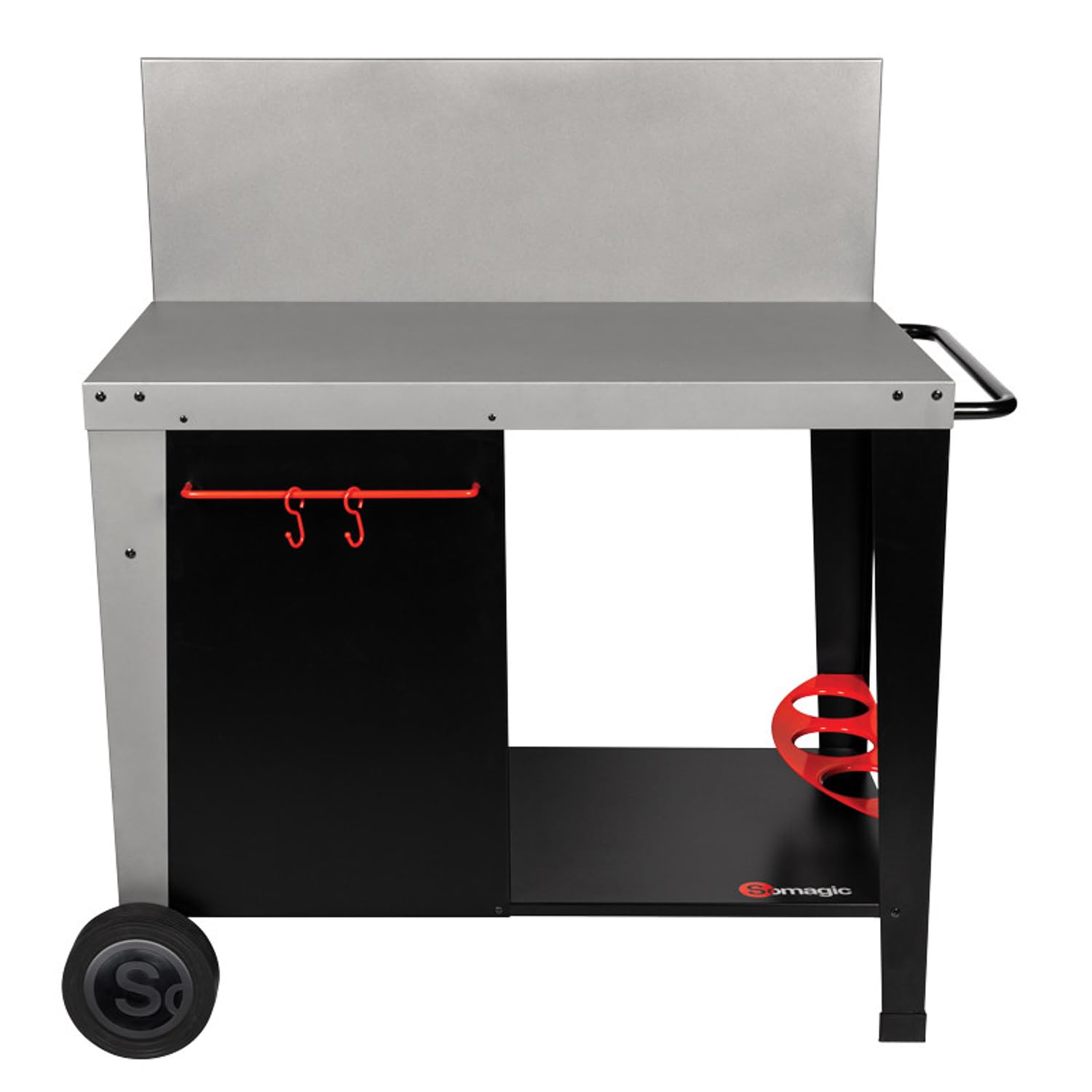 Desserte Plancha PERLA Somagic - Noir/Gris - Plateau 87x47cm - Mobilier Jardin & Barbecue
