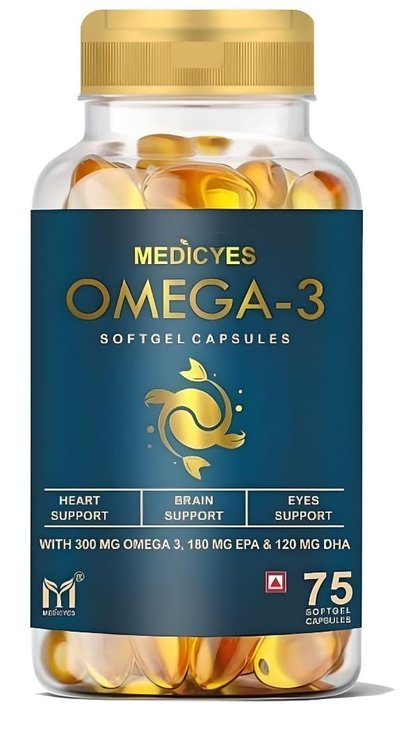 Medicyes Omega 3 Fish Oil 1000mg (75 Softgel Capsules) (B0C8HPTM63) Amazon Price History, Amazon Price Tracker