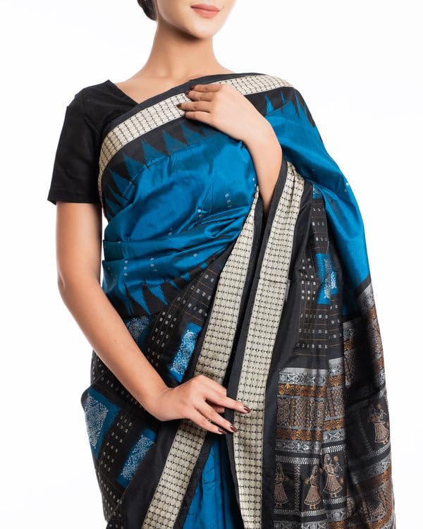 Image of Handmade Pure Bomkai Silk Saree Khandua Natural Silk Ikkat Saree For Women /Ethnic Wear /Traditional Handloom Saree With Regular Blouse (Deepanjali)
