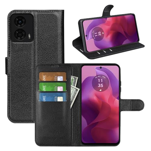 Fertuo Coque pour Motorola Moto G24 / G04 / G04S / E14, Antichoc Portefeuille Étui Housse en Cuir à Rabat Flip Cover Case avec Silicone Bumper, Porte Carte,...
