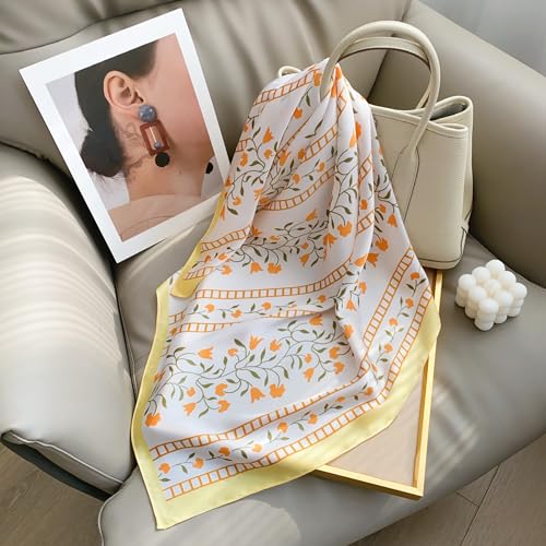 Image of Printed Poly Silken feel Scarf Stole for Women | Stylish, Soft, & Lightweight | Satin Feel Neck Scarf, Hair Scarf, Head Scarf for Women