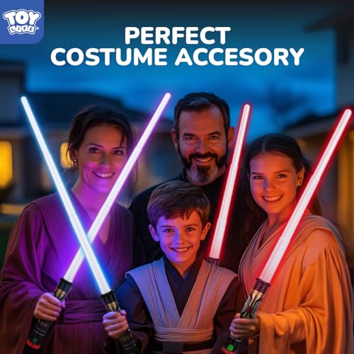 Image of TOY Life Light Up Saber - 4 Pack Lightup Saber, Telescopic Extendable & Collapsable, LED Light Sword Set with Motion Sensitive FX Sound, Light Up Sword for Kids Adults