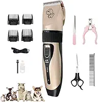 Máquina De Tosa Pets sem fio para Cachorros Gatos com Lâminas Precisas e com Altura Ajustável - Maquininha Profissional de Tosar e Recarregavel Bivolt 110V/220V Acompanha Acessórios - Linha Premium