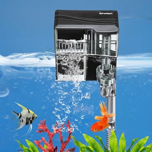 Image of Cherlam 6 Watts Ultra Quiet Premium Hang On Back Filter, Suitable For 2.5 Feet Tank For Planted Aquarium Fish Tank With Surface Skimmer By Petzlifeworld