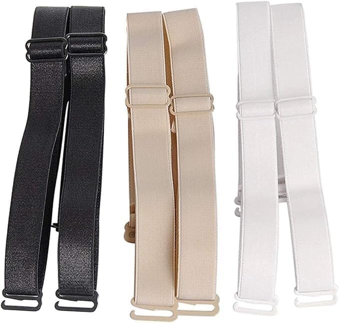 12 MM Cotton Bra Straps for Women | Adjustable Replacement Bra Shoulder Straps | Soft & Comfortable Detachable Bra Straps | White, Skin & Black | 3 Pairs-image-37