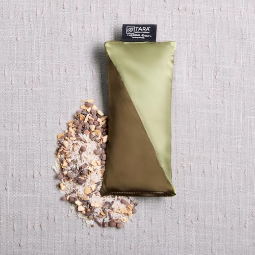 Image of TARA Spa Therapy Herbal-Ease Aromatherapy Pillow Gift Bag Set, Neck + Silk Eye Pillow, Green Olive