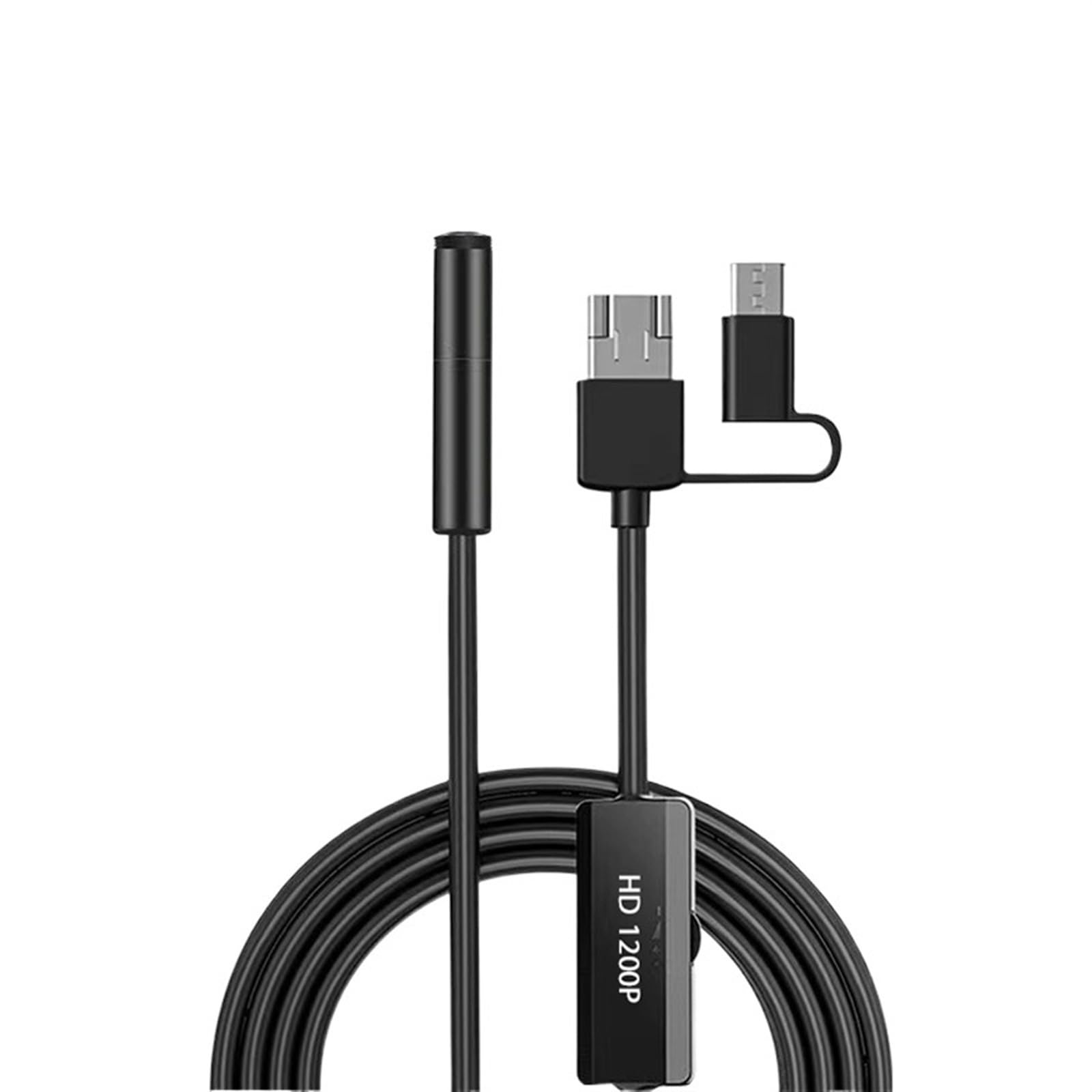 Przemysłowa Kamera Endoskopowa 8mm Boroskop IP67 Wodoodporna Inspekcja Do Silnika Samochodowego Rura Kanalizacyjna Telefon Micro-USB Typu C USB WyraźNa Jakość Obrazu(5m,8mm Soft Cable)