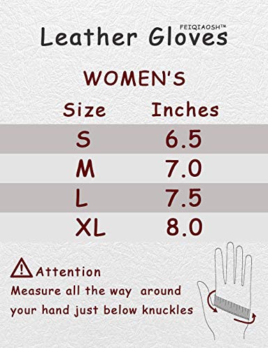 Super-soft Leather Winter Gloves for Women Full-Hand Touchscreen Warm Cashmere Lined Perfect Appearance Little small - Thumbnail 5