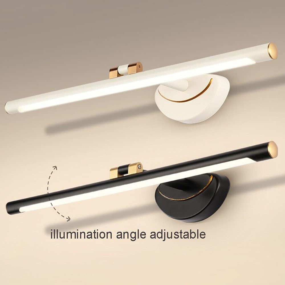 LED 180°Einstellbar Spiegellampe Weiß Runde Röhre Spiegelleuchte Spiegel Frontlicht Badezimmer Wasserdicht Toilette Badezimmer Spiegellicht IP44 Dekoration Wandleuchte L61CM 14W,61cm warm light