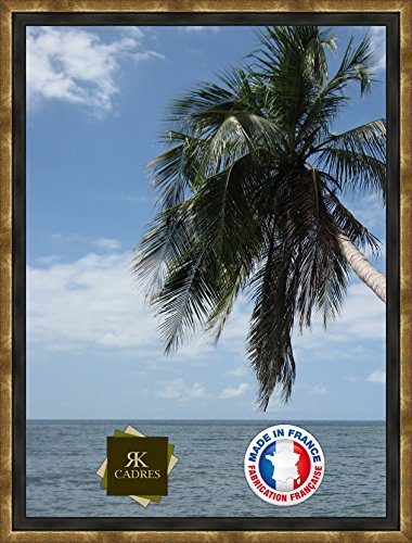 RK Photo Frames Marcos para Tus Fotos en Lienzo Format Figure 4 24x33 / 33 x 24 Marco de la Foto Negro Oro, 4 cm de Ancho, Marco de Madera de Fotos