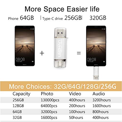 Clé USB Type C 256 Go solution mémoire saturée pour smartphone Samsung et tablette Android - 5