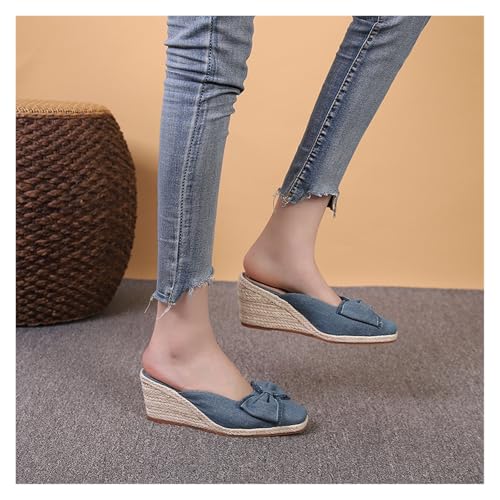 Women's sandals square toe wedge heel thick sole high heel4