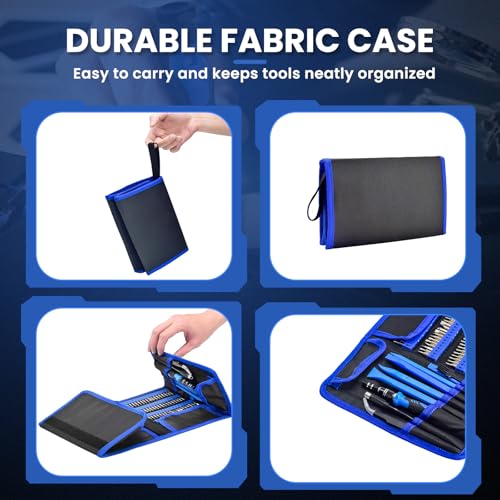 168Pcs Precision Screwdriver Set for Electronics–Multi-Bit Repair Tool Kit for iPhone,MacBook,Laptop,Tablet,PS4,Xbox,Nintendo|Magnetic Mat,ESD Tweezers,Suction Cup&Spudger|Comes with Repair Tool Bag