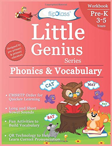 Phonics & Vocabulary: Pre Kindergarten Workbooks: Little Genius Series: Learn Pronouncing Short & Long Vowels, Consonants and Build Vocabulary