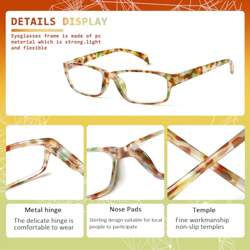 Image of JOSCHOO Computer Reading Glasses for Women and Men 6 Pack Blue Light Blocking Spring Hinge Readers