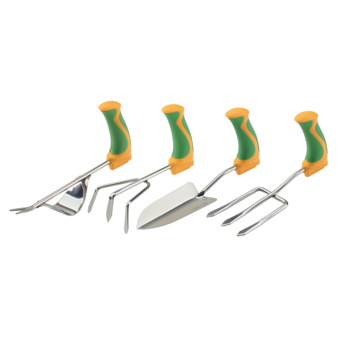Easi-Grip® - Attrezzo da giardino ergonomico per persone con difficoltà che desiderano lavorare in giardino, in diverse versioni e lunghezze, giardinaggio, aiuola rialzata (corto, set)
