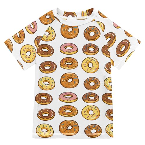 Kids Bathing Suits Boys Short Sleeve Teen Rash Guard Swimsuit 5T Donuts