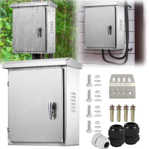 Gabinete Control, 30x40x18cm Gabinete Control Acero Inoxidable 304 Caja Distribución Caja Conexiones Metal Para Distribución Eléctrica Montada En La Pared IP66 Impermeable (30X40X18CM)