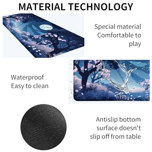 Image of Card Mat for MTG & TCG Playmat,Moon Stars Floral