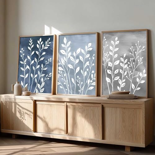 Image of kotart Floral Art Home Decoration for Wall Decor | Aesthetic Paintings With Frame For Living Room Bed Room Hotel Wall Decor Digital Reprint Set of 3 (14x20 Inch)