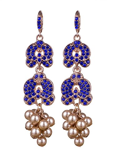 Vijiv Femme Gatsby Boucles d'oreilles Vintage 1920 Lustre Goutte Accessoires Bijoux taille unique rouge