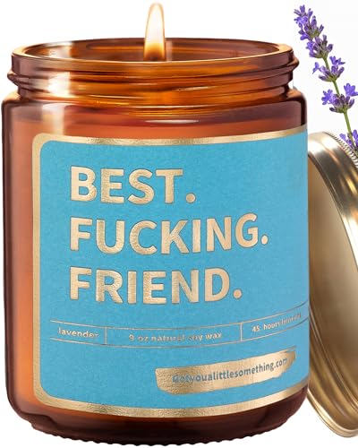 Friendship Gift for Women Birthday - Lavender Vanilla, 100% Soy Wax Candle | Funny Best Friend Ever Present idea for Christmas, Birthday Gifts for Teens Bestie, Bestfriend, BFF - Gag Friendship Candle